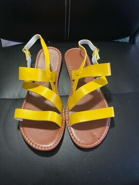 Unbranded Bright Yellow Strappy Women's Sandals  Size 43/12 US